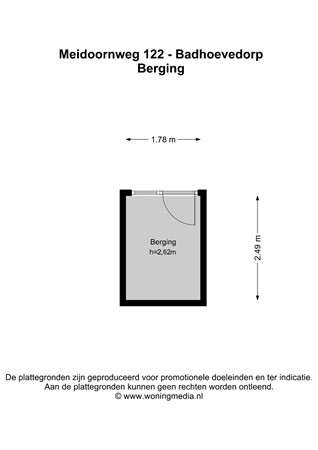 Plattegrond - Meidoornweg 122, 1171 KC Badhoevedorp - Meidoornweg 122 - Badhoevedorp - Berging - 2D.jpg